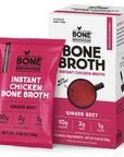 Bone Brewhouse - Chicken Bone Broth Protein Powder - Ginger Beet Flavor - Keto & Paleo Friendly - Instant Soup Broth - 10g Protein - Natural Collagen, Gluten-Free & Dairy free - 5 Individual Packets