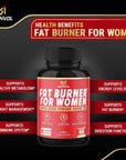 Fat Burner for Women, 9-in-1 Powerful Blend of Apple Cider Vinegar, Green Tea, Garcinia Cambogia, Green Coffee Bean, White Kidney Bean, Coleus Forskohlii, Raspberry Ketones, Olive Leaf