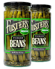 Fosters Pickled Green Beans Original 16oz 2 Pack  Pickled Green Beans in a Jar  Traditional Pickled Vegetables Recipe for 30 years  Gluten Free Fat Free  Preservative Free  Pickled Beans