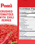 Pomì Crushed Tomatoes with Chili Pepper  Italian Crushed Tomatoes 138oz Pack of 12