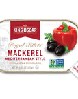 King Oscar Skinless  Boneless Mackerel Fillets Mediterranean Style 405 Ounce Cans Pack of 12