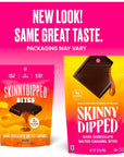 SkinnyDipped Dark Chocolate Salted Caramel Bites 2g Sugar per Piece Keto Friendly No Palm Oil Gluten Free 4 Pack