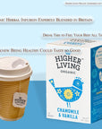 Higher Living Organic Chamomile  Vanilla Tea  Blend of Natural Herbs  Aromatic  Intense Tea  Refreshing  Calming  Helps with Stress Relief  Relaxation in Every Sip  15 Tea Bags Pack of 1