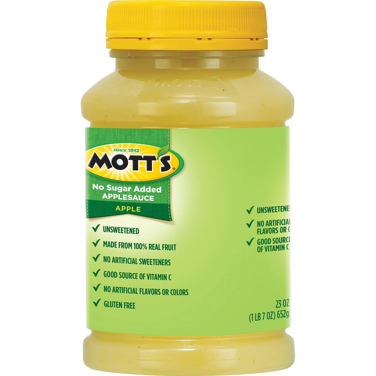 Motts No Sugar Added Applesauce 23 Oz Jar Pack Of 12 Good Source Of Vitamin C No Artificial Flavors