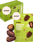 Realsy Almond Butter Filled Medjool Dates Organic Dates with No Sugar Added GlutenFree Vegan Good Source of Fiber Low Glycemic Index All Natural Healthy Snack 10 Pack