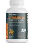 Bronson Vitamin D3 10,000 IU (250 MCG) 1 Year Supply for Healthy Muscle Function and Immune Support, Non-GMO, 360 Tablets