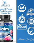 Nature's Nutrition Calm & Stress Support Supplement - with Magnesium, Ashwagandha, 5-HTP, L-Theanine, GABA - Natural Stress & Immune Support to Relax, Focus, Unwind - Vegan & Non-GMO - 60 Capsules