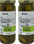 Laras Crisp and Hot Pickled Okra  Pack of 2 16 fl oz each  Zesty Southern Style Spicy Okra Ideal for Charcuterie Boards Gourmet Snacks and Cocktails  GlutenFree AllNatural VeganFriendly