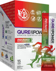 QURE Power Endurance | Alkaline Hydration Mix | Energy & Endurance Athletic Performance Support | Watermelon and Kiwi Flavor | Single Serving Easy Open Stick | 15 Sticks per Box