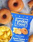 Funday Food Kettle Cooked Potato Chips Variety Pack - Everything Bagel and Glazed Donut Flavored - 4 Pack - 5 Ounce Bags - Gluten Free