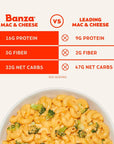 Banza Elbows  Classic Cheddar Mac and Cheese  High Protein Gluten Free and Lower Carb Protein Mac and Cheese  55oz