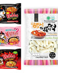 Samyang Hot Chicken Buldak Ramen 3 Flavor with Korean Rice Cake Tteokbokki Stick  Rapokki Stir Fried Ramen Noodle with Tteokbokki Value Pack MAKE YOUR OWN DISH