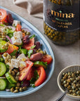 Mina Capers Non Pareil 7 oz Perfect Mediterranean Seasoning or Garnish Moroccan Capers Jar Made with only Capers Water Vinegar and Sea Salt Non GMO Keto Vegan Gluten Free