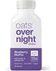 Oats Overnight Blueberry Muffin Bottled Shake  Gluten Free NonGMO Vegan Friendly Breakfast Meal Replacement Shake with Powdered Oat milk 15g of Protein 10 Pack