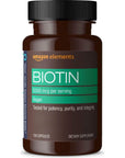 Amazon Elements Vegan Biotin 5000 mcg - Hair, Skin, Nails, 130 Capsules (4 month supply) (Packaging may vary)