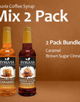 Syruvia Coffee Syrup Variety Pack  Caramel  Brown Sugar Cinnamon GlutenFree Kosher 254 fl oz Bottles  Enhance Your Coffee Experience with Premium Flavoring Syrups