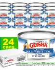 GEISHA Solid White Tuna In Water 12ozPack of 24 Canned Albacore Tuna  No Trans Fat  No Sugar Added  Kosher Certified  Gluten Free  Omega 3  Good Source of Protein