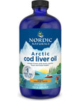 Nordic Naturals Arctic Cod Liver Oil, Orange - 16 oz - 1060 mg Total Omega-3s with EPA & DHA - Heart & Brain Health, Healthy Immunity, Overall Wellness - Non-GMO - 96 Servings