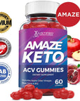 Justified Laboratories (2 Pack) Amaze ACV Keto Gummies 1000MG with Pomegranate Juice Beet Root B12 120 Gummys