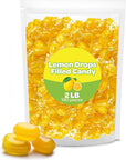 Lemon Drops Filled Hard Candy Bulk Pack 2 Pounds About 180 Count