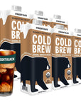 Wandering Bear Straight Black Organic Cold Brew Coffee 32 fl oz 6 pack  Extra Strong Smooth Organic Unsweetened ShelfStable and Ready to Drink Iced Coffee Cold Brewed Coffee Cold Coffee