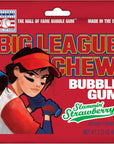 Big League Chew Slammin Strawberry Bubble Gum 212Ounce Pouches Pack of 8 with By The Cup SugarFree Mints