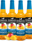 Syruvia 4 Pack SugarFree Mango Coffee Syrup  254 fl oz  Kosher GlutenFree and Bursting with Delicious Flavor Elevate Your Drinks and Desserts