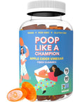 Poop Like a Champion Apple Cider Vinegar Fiber Gummies for Adults & Kids | High Fiber Gummies | High Fiber Snacks | Constipation Relief for Adults & Kids | Vegan | New Bottle Packaging