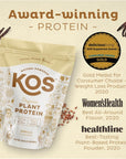 KOS Vegan Protein Powder, No Erythritol, Vanilla - USDA Organic Pea Protein Blend, Plant Based Superfood Rich in Vitamins & Minerals - Keto, Dairy Free - Meal Replacement for Women & Men, 14 Servings