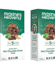 Maxine's Heavenly Mint Chocolate Chunk Cookies | Healthy Vegan, Gluten Free Mint Chocolate Cookies Sweetened with Coconut Sugar and Dates | Low Sugar, Dairy Free | 7.2 Ounces Each (2 pack)