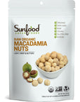 Sunfood Superfood Organic Macadamia Nuts Unsalted  Raw  8 oz Bag 7 Servings  Great for Keto Snack or Baking  Good Source of Fiber Free of Preservatives  NonGMO Vegan Glutenfree