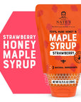 Nates Strawberry Honey Maple Syrup  1075 oz Sustainable Pouch  100 Pure Honey Real Maple Syrup and Natural Strawberry Flavor  AllNatural Topping for Waffles and Pancakes  KidApproved Taste