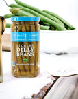 Tillen Farms Dilly Beans  12 oz  Pickled Green Beans  with Moofin Golden SS Spoon Dilly Beans  for Organic  Versatile Snacking on Salads Sandwiches Tacos AntioxidantRich NonGMO Free from Artificial Preservatives Jar Pack of 1