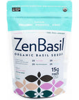 Zen Basil Seeds | Edible Basil Seeds USDA Organic, Kosher, Non-GMO, lectin Free, Gluten Free, Plant Based, Keto, Paleo, Vegan | 15g Fiber per/serv | 14oz | More Fiber Than chia Seeds | prebiotic