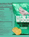 Hen of the Woods Kettle Cooked Potato Chips, Buttermilk and Chive Flavor, 6 Ounce Bag, 6-Pack