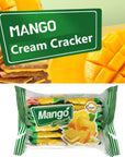 Mango Flavor Cream Cracker Sandwich, Butter, and Tropical Mango-Flavored Rich Cream Cookies Asian Snack 12pcs/1pack