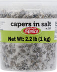 Capers in Salt Size 10 Net wt 353oz 1000g Italian Salted Capers Caperi NONGMO Fratelli DAmico Product of Italy