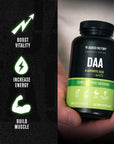 DAA D Aspartic Acid Supplement - Fortified with Astragin for Enhanced Absorption, Zero Artificial Fillers - 120 Veggie Capsule Pills