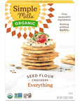 Simple Mills Organic Seed Crackers, Everything - Gluten Free, Vegan, Healthy Snacks, Paleo Friendly, 4.25 Ounce (Pack of 1)