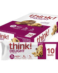 think! Delight, Keto Protein Bars, Healthy Low Carb, Gluten Free Snack - 10 Count