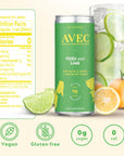 AVEC Yuzu  Lime Premium Flavored Sparkling Water Bubbly Drink Mixer with Real Fruit Juice Vegan Non Alcoholic Drinks Gluten Free Seltzer Water No Added Sugar 845oz Each Pack of 12 Cans