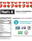 That's it. Apple + Strawberry 100% Natural Real Fruit Bar, Best High Fiber Vegan, Gluten Free Healthy Snack, Paleo for Children & Adults, Non GMO No Sugar Added, No Preservatives Energy Food (12 Pack)