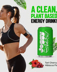 Joggy Clean Energy Drink  4Pack Tart Cherry  Hibiscus  150mg Organic Guayusa Caffeine  Zero Added Sugar Vegan PlantBased Natural Healthy Boost Premium Beverage