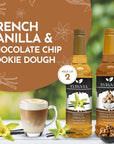 Syruvia Coffee Syrup Variety Pack  French Vanilla  Chocolate Chip Cookie Dough GlutenFree Kosher 254 fl oz Bottles  Enhance Your Coffee Experience with Premium Flavoring Syrups