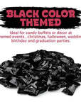 Black Foils Chewy Filled Sweet and Sour Candy 1Pound Bag of Black Color Themed Kosher Candies Individually Wrapped Cherry FruitFlavored Taffies NET WT 454g About 112 Pieces