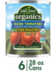 Take Root Organics Canned Fire Roasted Diced Organic Tomatoes 28 oz Can Pack of 6 Cans