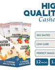 NEWBAM  Sea Salt Cashews Snack 12 Pack 15oz Keto  Gluten Free Ready to Eat