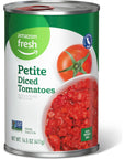 Amazon Fresh Petite Diced Canned Tomatoes 145 Oz Previously Happy Belly Packaging May Vary