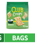 Club Cracker Crisps, Baked Snack Crackers, Party Snacks, Ranch (6 Bags)