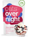 Oats Overnight Mixed Berries  Cream  Overnight Oats with 22g Protein High Fiber Breakfast Protein Shake  Gluten Free Oatmeal Non GMO High Protein Oatmeal 28 oz per meal 8 Pack